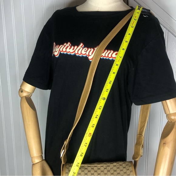 GUCCI GG Monogram Leather Canvas Single Flap Saddle Crossbody Shoulder Bag 21cm - Picture 9 of 17